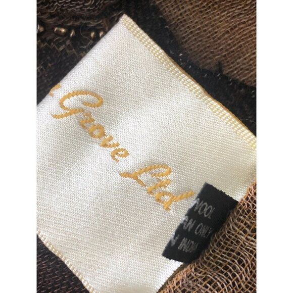 Malabar Grove Ltd Beaded Paisley Wrap Shawl Wool - Picture 6 of 7